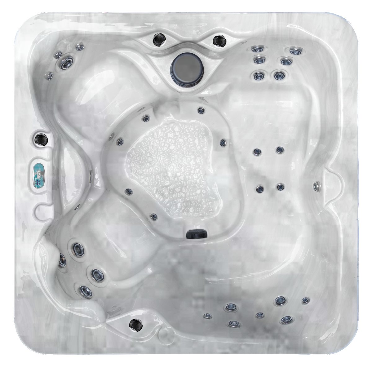 Aqua Eclipse hot tub in Silver Marble shell color
