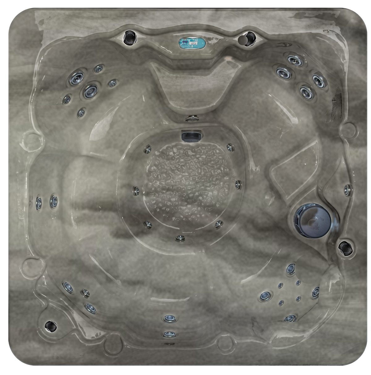 Aqua Aurora hot tub in Storm Cloud shell color