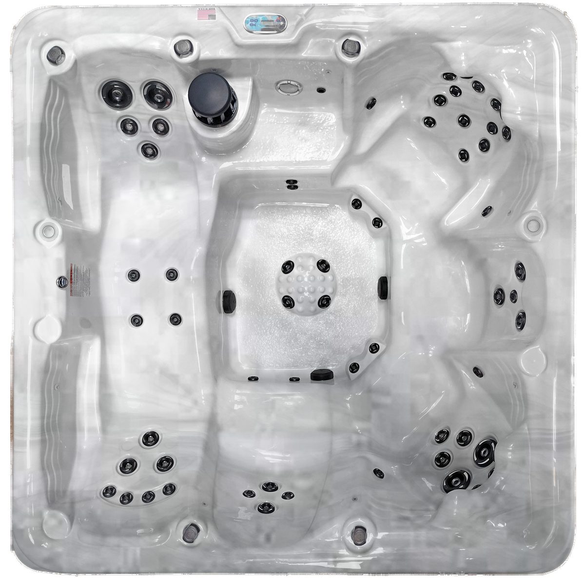 Aqua Cosmos hot tub in Silver Marble shell color