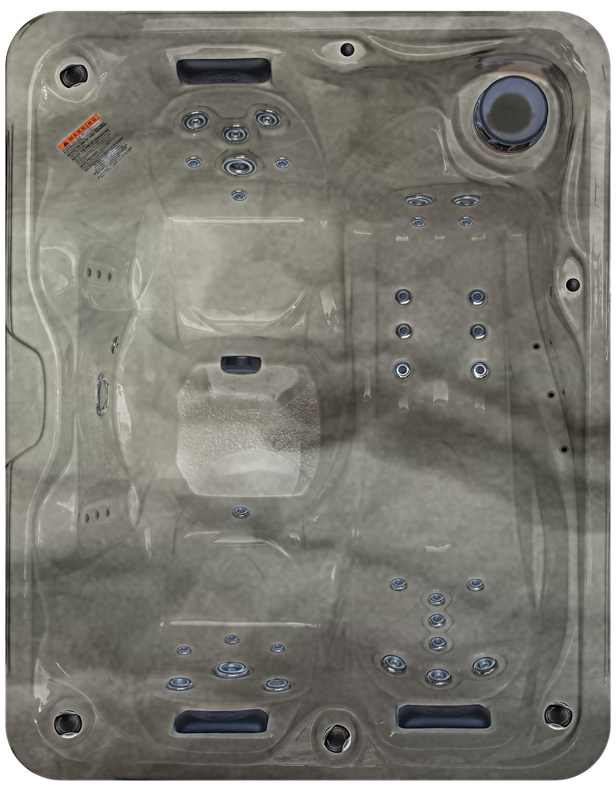 Aqua Celeste hot tub in Storm Cloud shell color