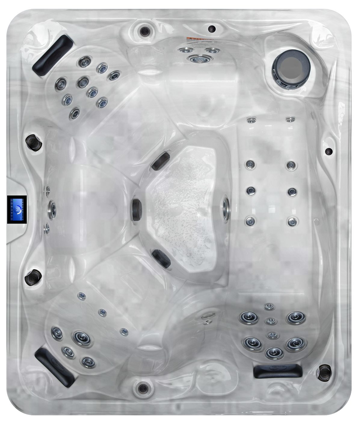 Aqua Phoenix hot tub in Silver Marble shell color