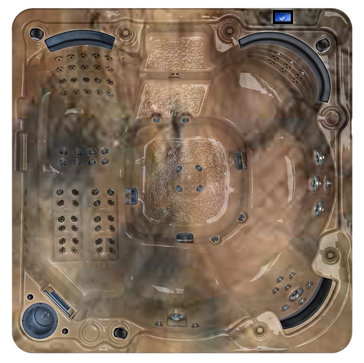 Aqua Starlight hot tub in Tuscan Sun shell color