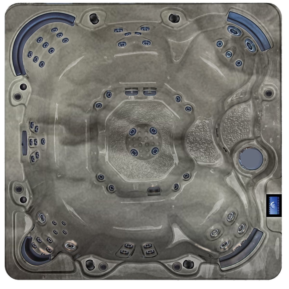 Aqua Meteor hot tub in Storm Cloud shell color
