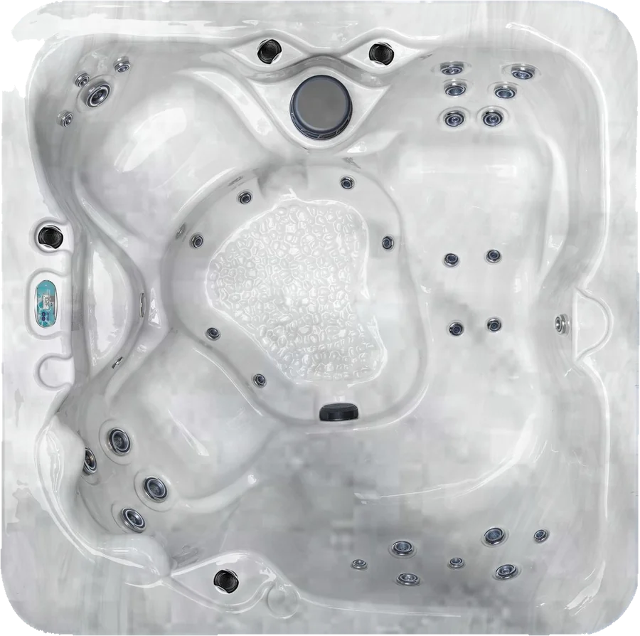 Aqua Eclipse hot tub in Silver Marble shell