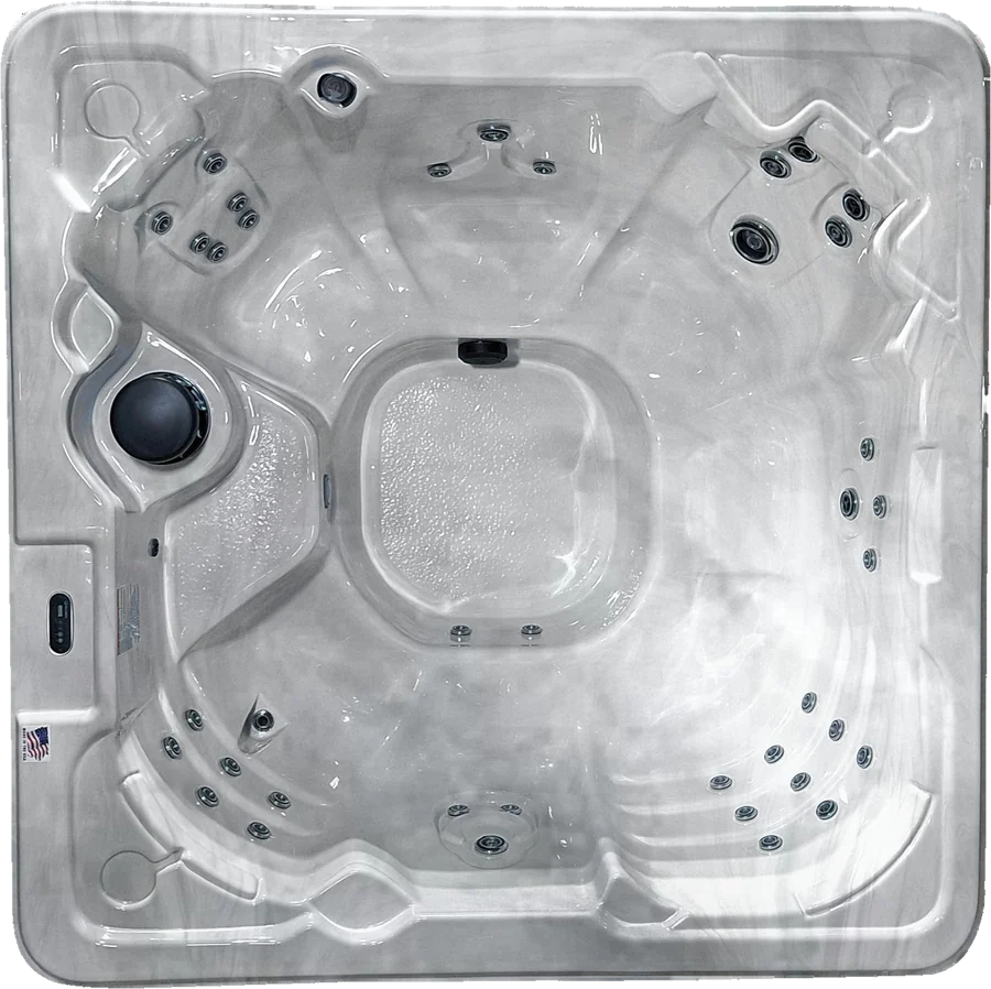 Aqua Zodiac hot tub in Silver Marble shell