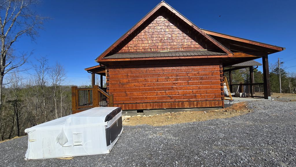 A new hot tub we installed in the Smokies